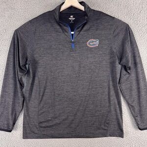 Florida Gators Pullover Mens Medium Gray NCAA Football‎ Quarter Zip Long Sleeve
